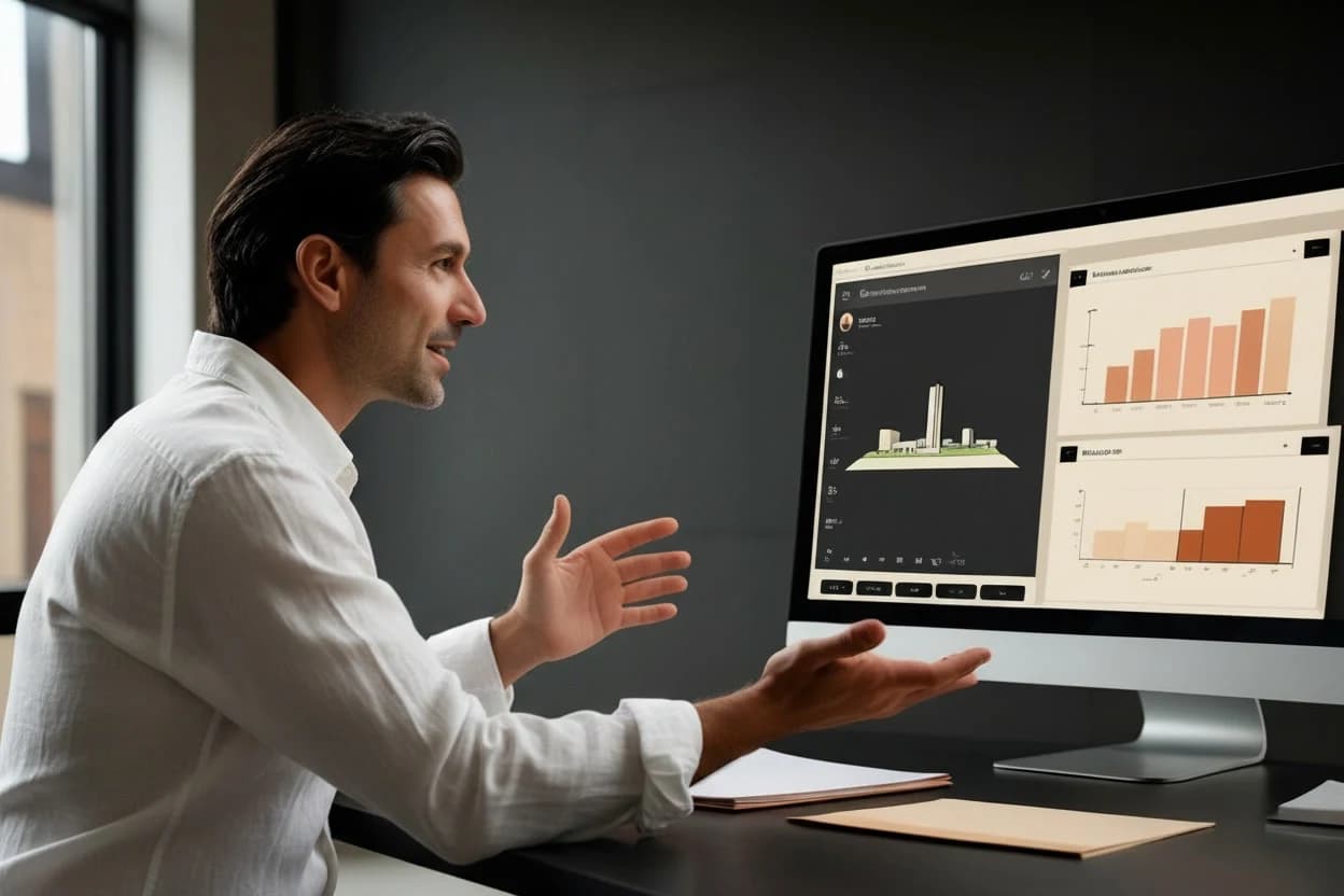 Consultoría online con un especialista CABIDAS revisando indicadores de potencial inmobiliario